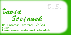 david stefanek business card